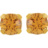 24K Gold-Plated Stainless Steel Imitation Citrine InvernessĀ® Piercing Stud Earrings